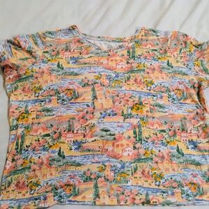 Kim Rogers Vibrant Multicolor Scenic Blouse